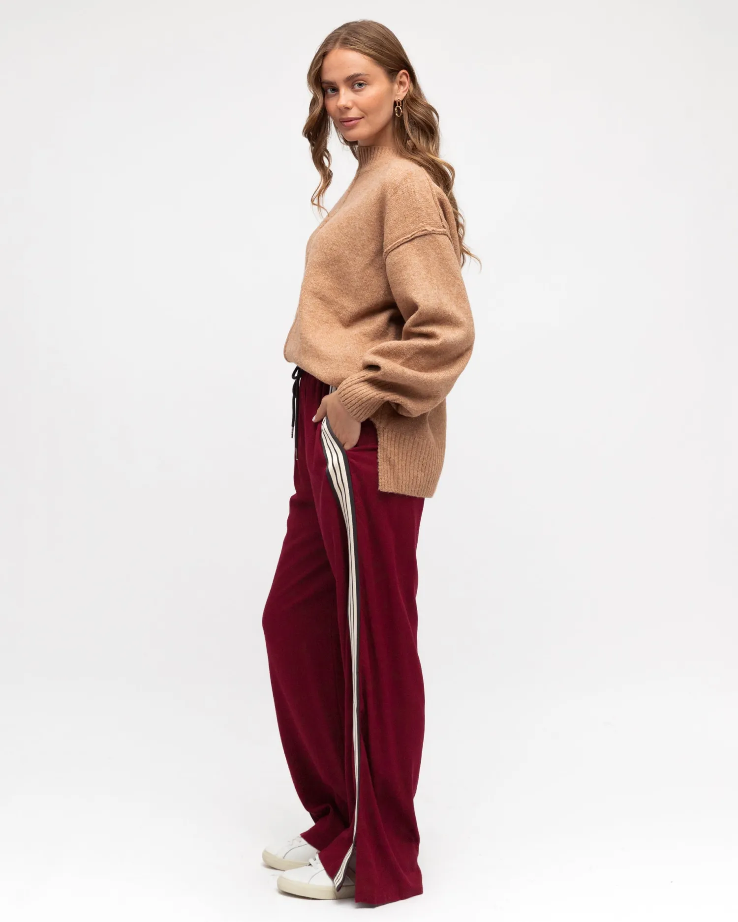 Clearance Iverie Pants - Maroon Multi Pants|Bottoms
