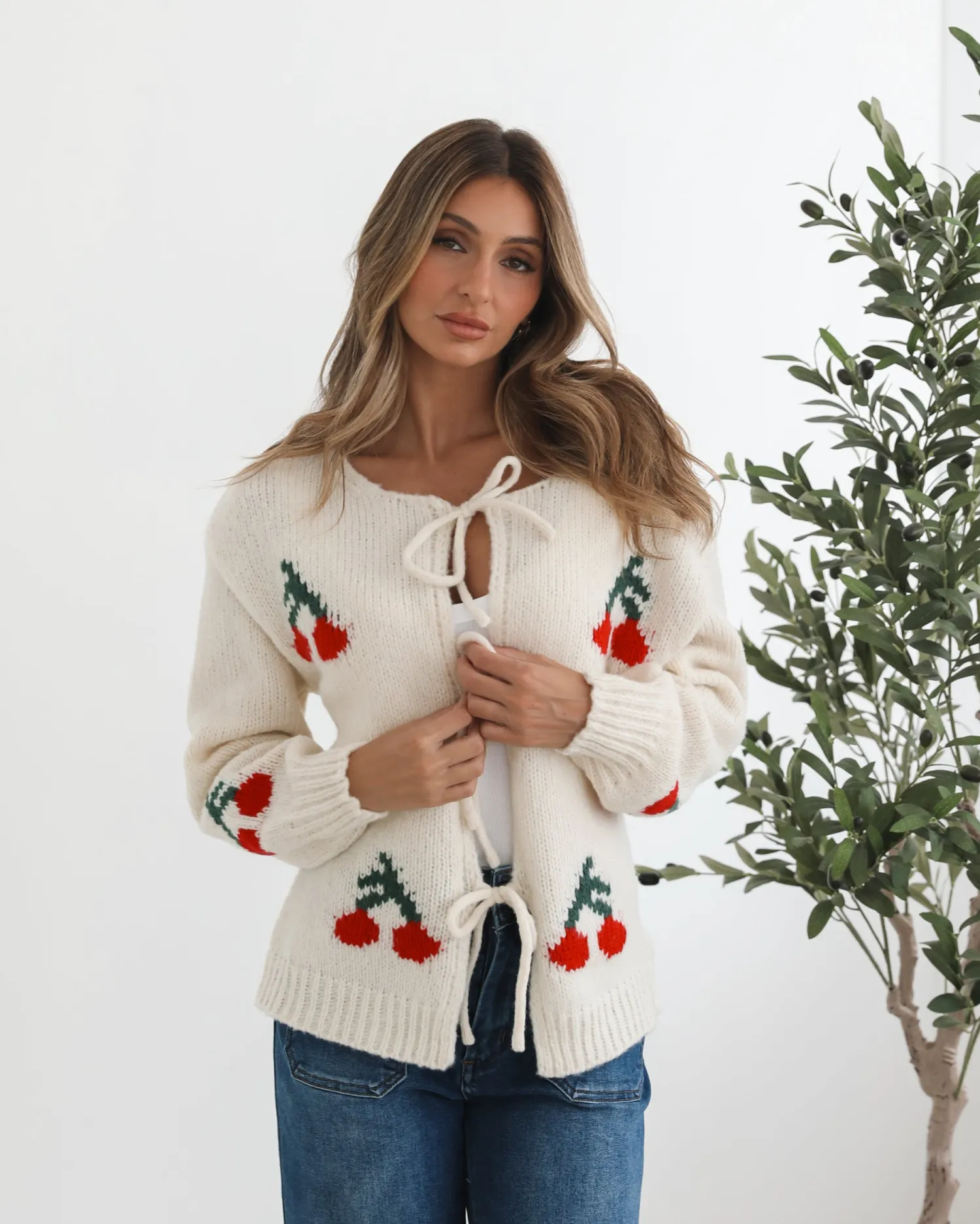 New Jaya Cardigan - Cream Print Cardigans|Knitwear & Jumpers