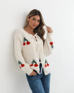 New Jaya Cardigan - Cream Print Cardigans|Knitwear & Jumpers