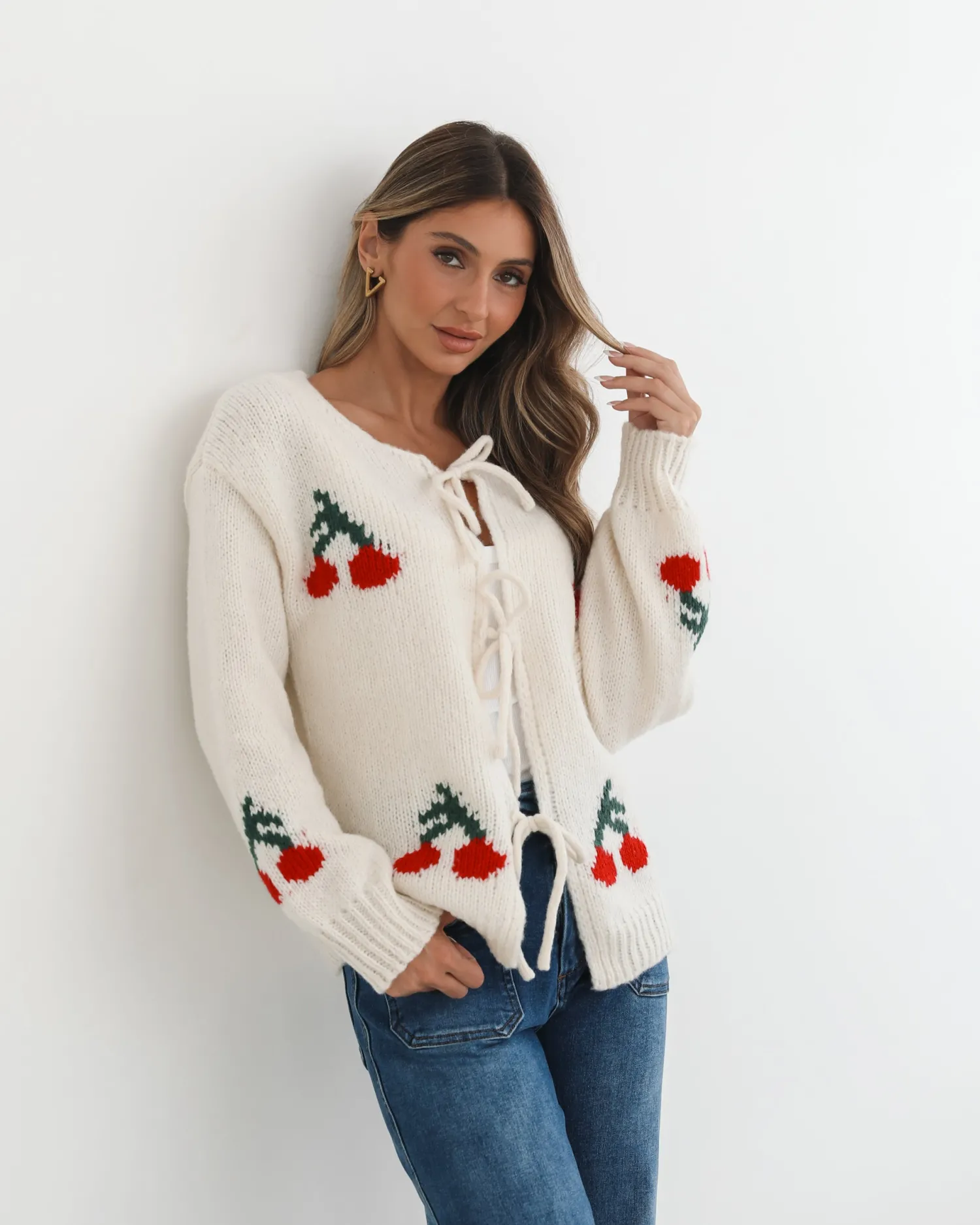 New Jaya Cardigan - Cream Print Cardigans|Knitwear & Jumpers