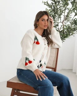 New Jaya Cardigan - Cream Print Cardigans|Knitwear & Jumpers