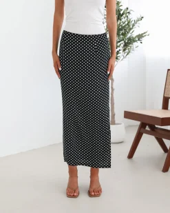 Discount Jeannette Skirt - Black Spot Skirts|Bottoms
