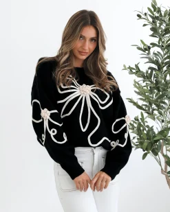 New Junaelle Knit - Black Multi Jumpers|Jumpers