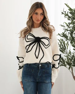 Discount Junaelle Knit - Cream Multi Jumpers|Jumpers