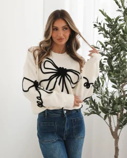 Discount Junaelle Knit - Cream Multi Jumpers|Jumpers