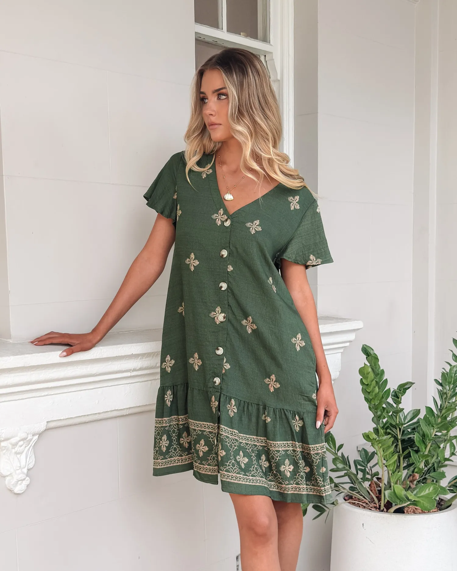 Best Kalea Dress - Khaki Print Curve Dresses|Maternity Dresses