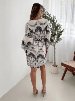 Kalena Dress - White Print Floral Dresses|Boho Dresses
