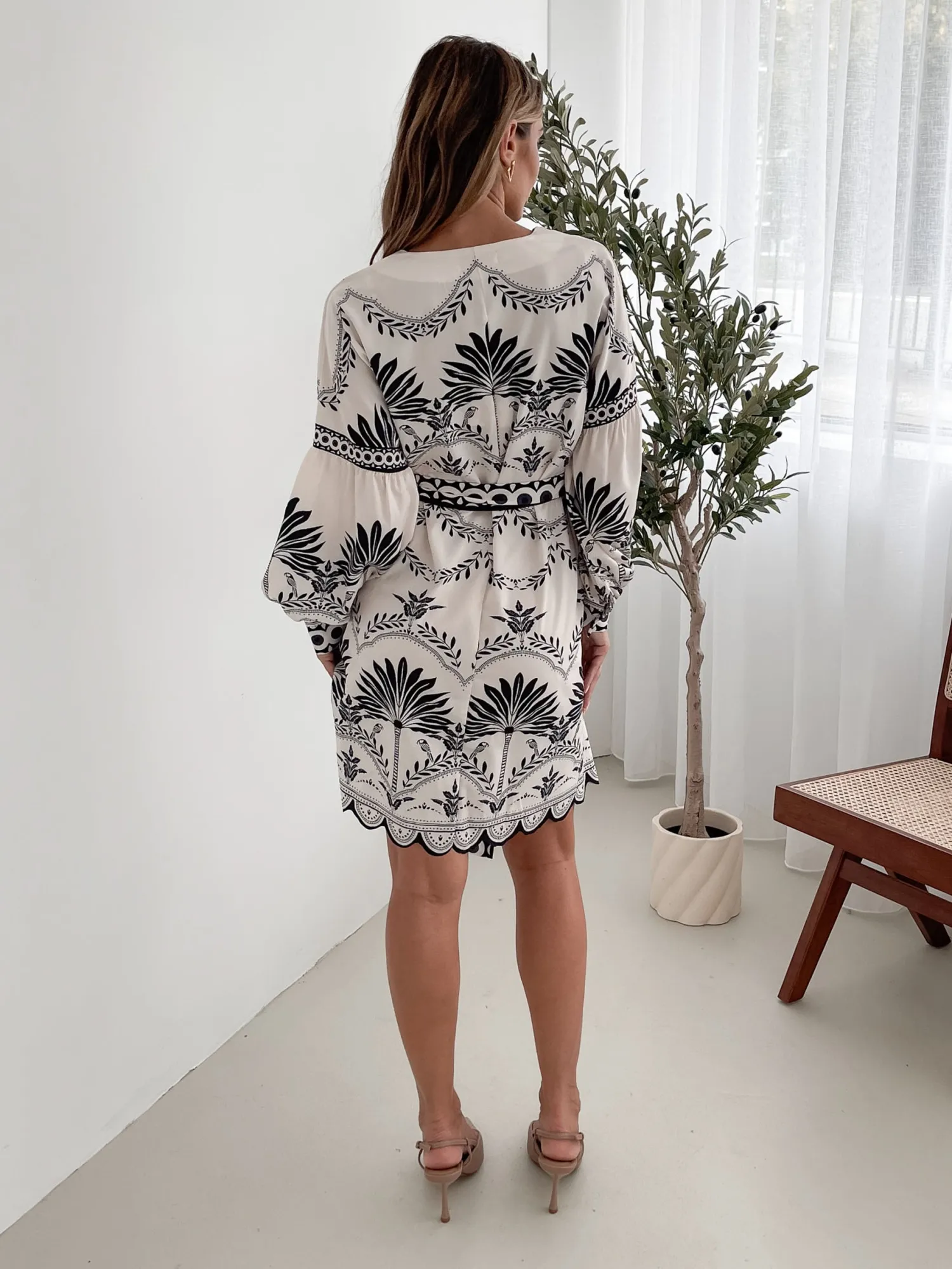 Kalena Dress - White Print Floral Dresses|Boho Dresses