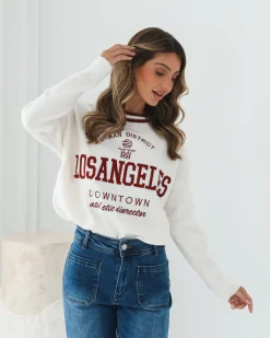 Outlet Kanoe Knit - Cream Print Jumpers|Jumpers