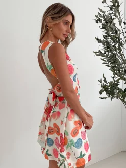 Sale Kariza Dress - White Print Mini Dresses|Holiday Dresses