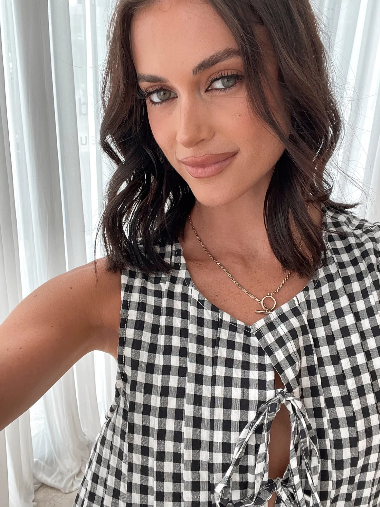 Sale Kearah Dress - Black Gingham Gingham Dresses|Shift Dresses