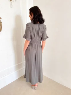 Discount Korbella Dress - Khaki Linen Dresses|Curve Dresses