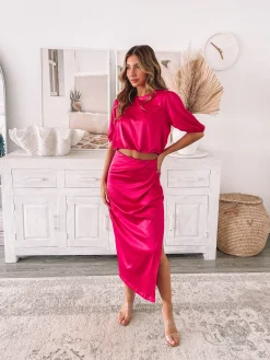 Hot Krissa Skirt - Hot Pink Skirts|Sets