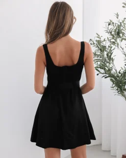 Discount Kyveli Dress - Black Linen Dresses|Mini Dresses