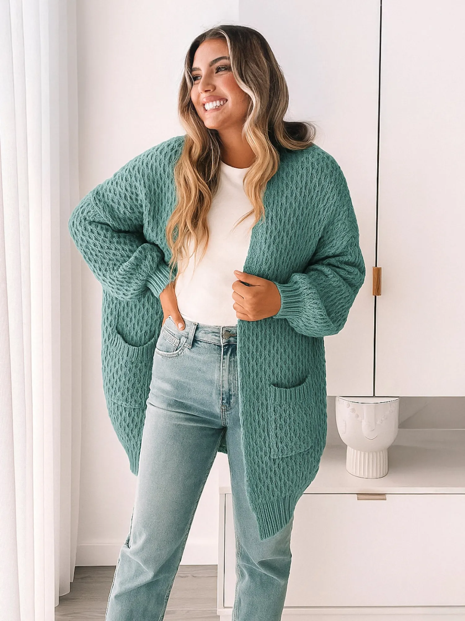 Hot Ladrie Cardigan - Sea Green Knitwear & Jumpers|Knitwear