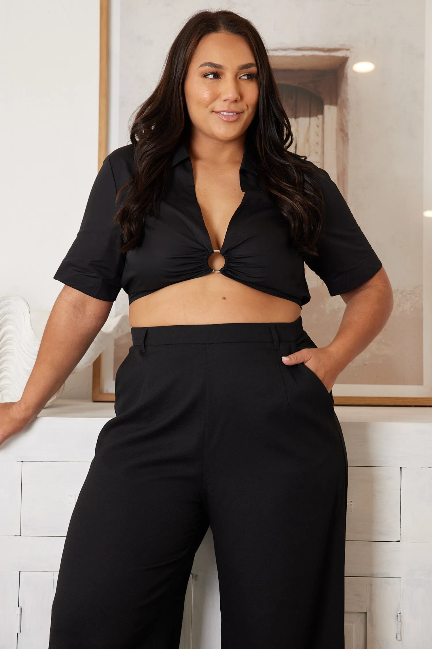 Discount Latifa Shirt - Black Crop Tops|Crop Tops