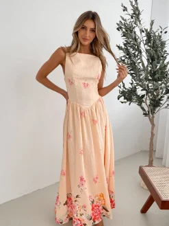 Online Latosha Dress - Pink Floral Floral Dresses|Holiday Dresses