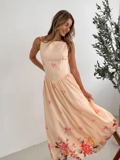 Online Latosha Dress - Pink Floral Floral Dresses|Holiday Dresses