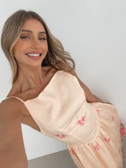 Online Latosha Dress - Pink Floral Floral Dresses|Holiday Dresses