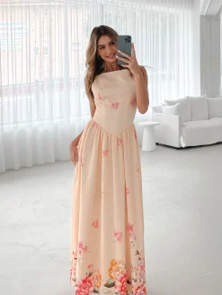 Online Latosha Dress - Pink Floral Floral Dresses|Holiday Dresses