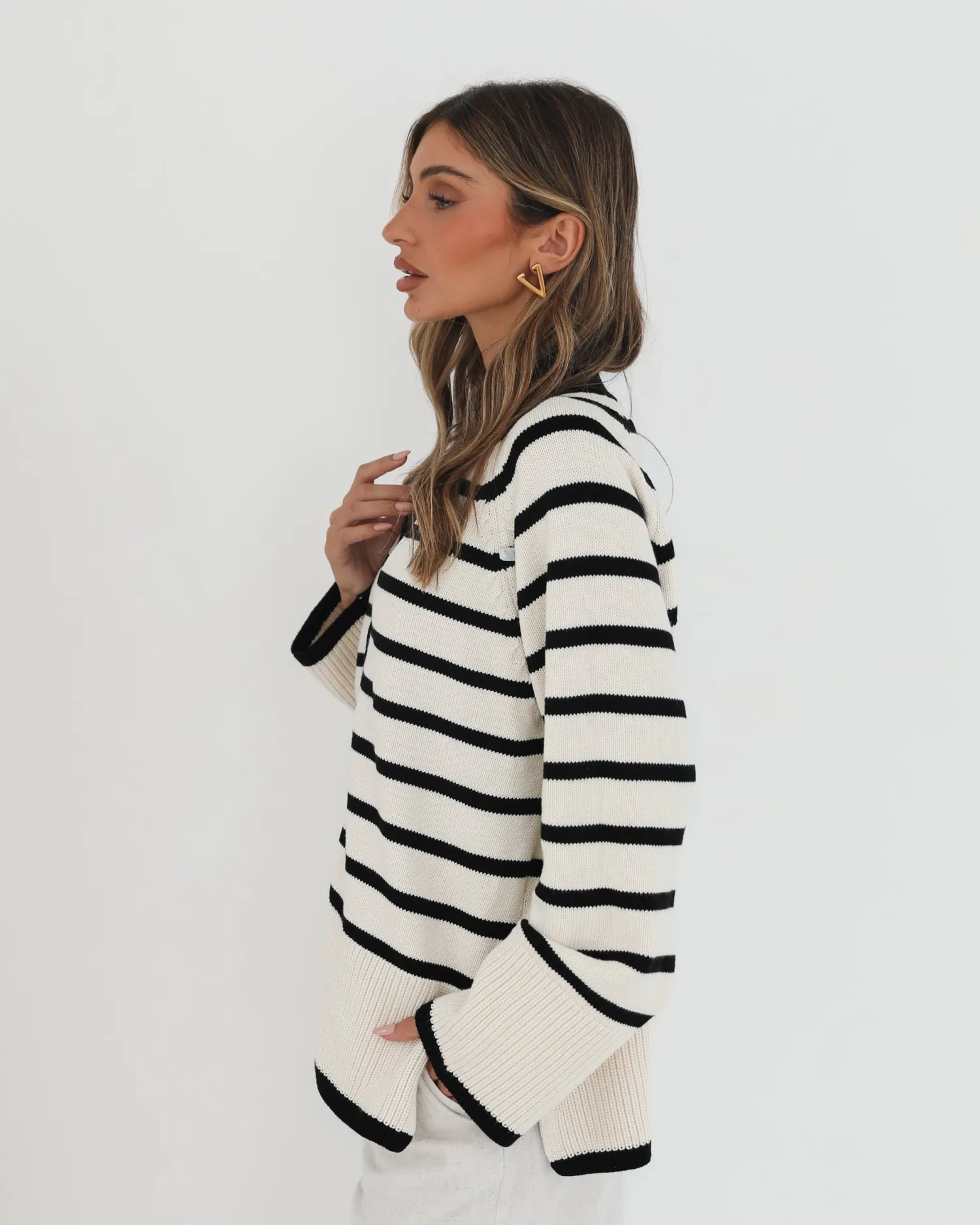 Hot Levara Cardigan - Cream Stripe Knitwear & Jumpers|Knitwear
