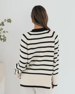Hot Levara Cardigan - Cream Stripe Knitwear & Jumpers|Knitwear