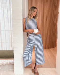 Clearance Lizo Pants - Blue Stripe Pants|Sets