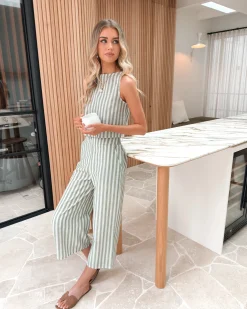 New Lizo Pants - Khaki Stripe Sets|Pants