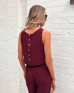 New Lizzo Top - Bordeaux Basic Tops|Casual Tops