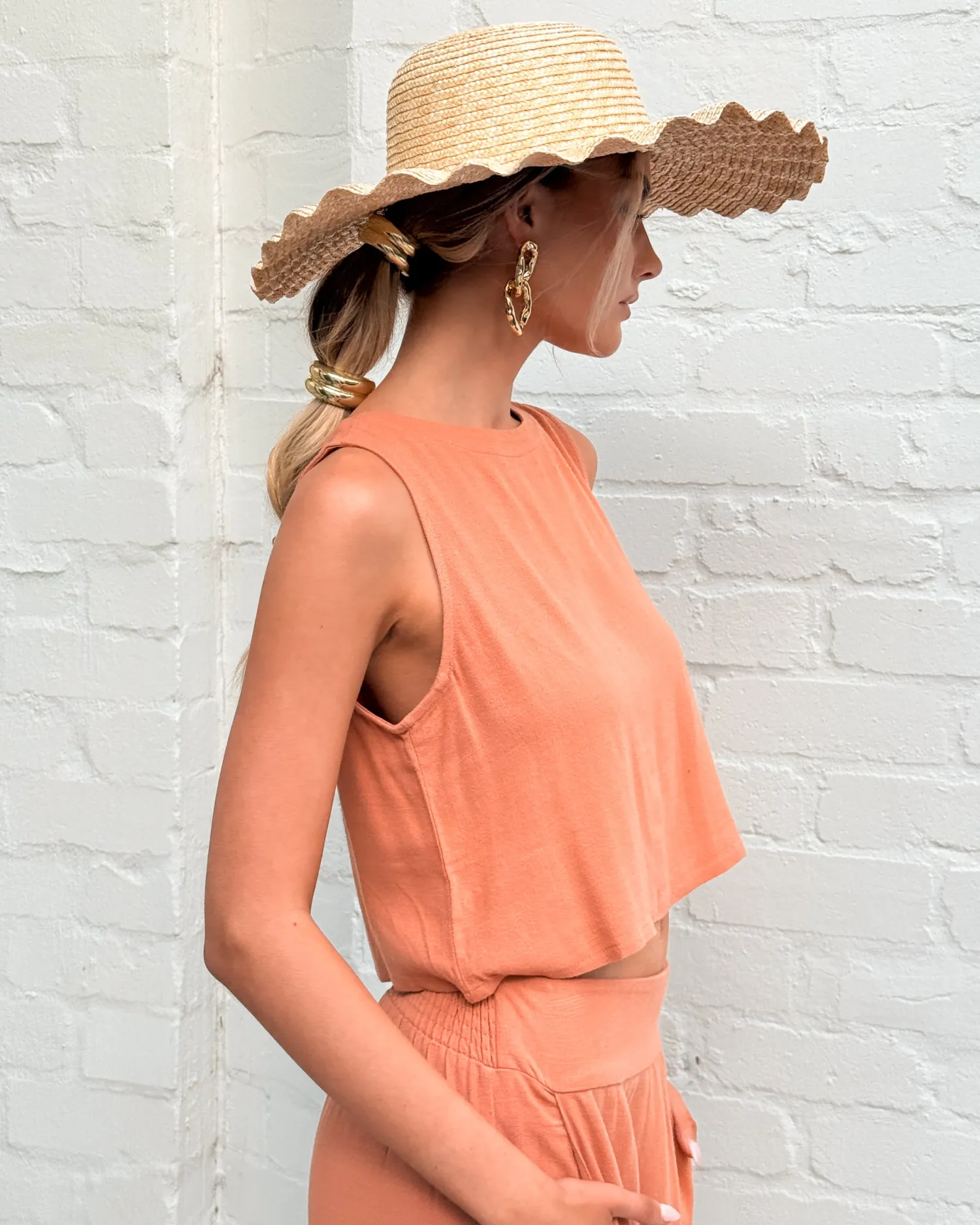 Sale Lizzo Top - Rust Basic Tops|Casual Tops