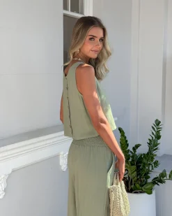 Lizzo Top - Sage Basic Tops|Casual Tops