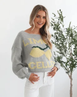 New Lyla Knit - Grey Print Jumpers|Jumpers