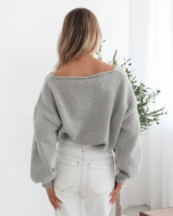 New Lyla Knit - Grey Print Jumpers|Jumpers