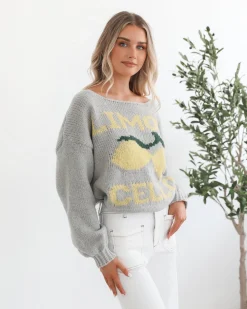 New Lyla Knit - Grey Print Jumpers|Jumpers