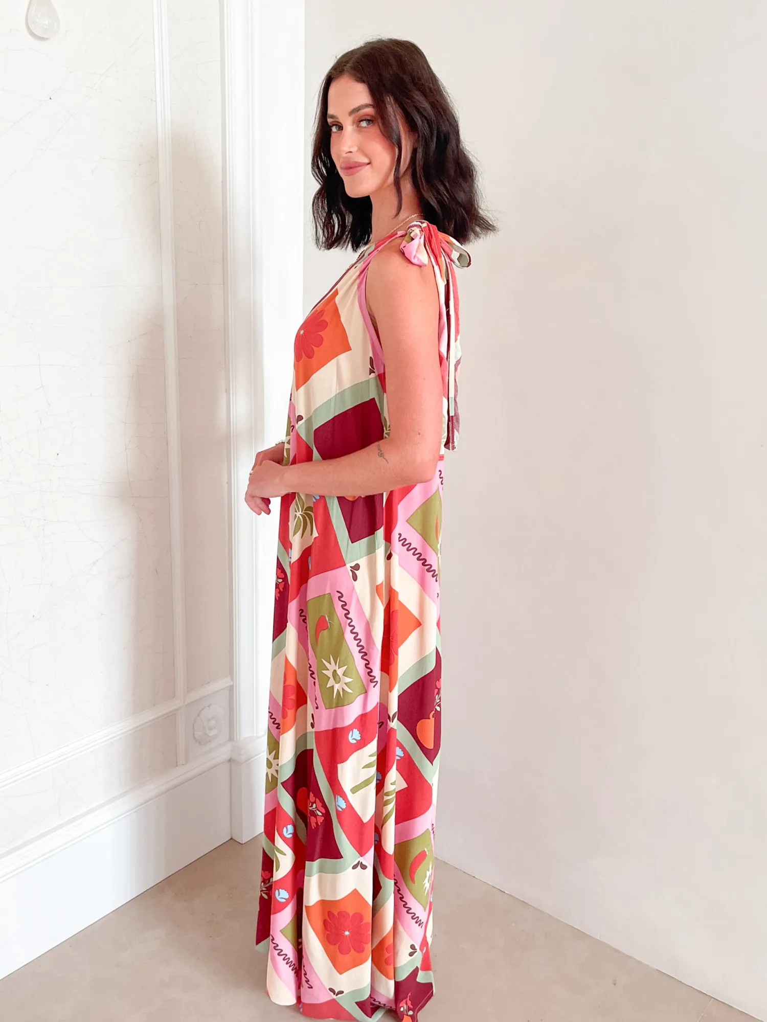 Outlet Lyzel Dress - Multi Print One Shoulder Dresses|Shift Dresses