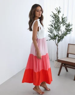Online Maleena Dress - Multi Linen Dresses|Maternity Dresses