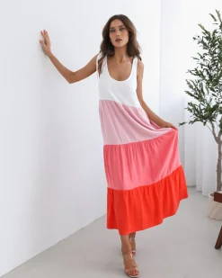 Online Maleena Dress - Multi Linen Dresses|Maternity Dresses