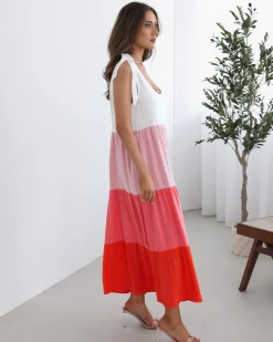 Online Maleena Dress - Multi Linen Dresses|Maternity Dresses