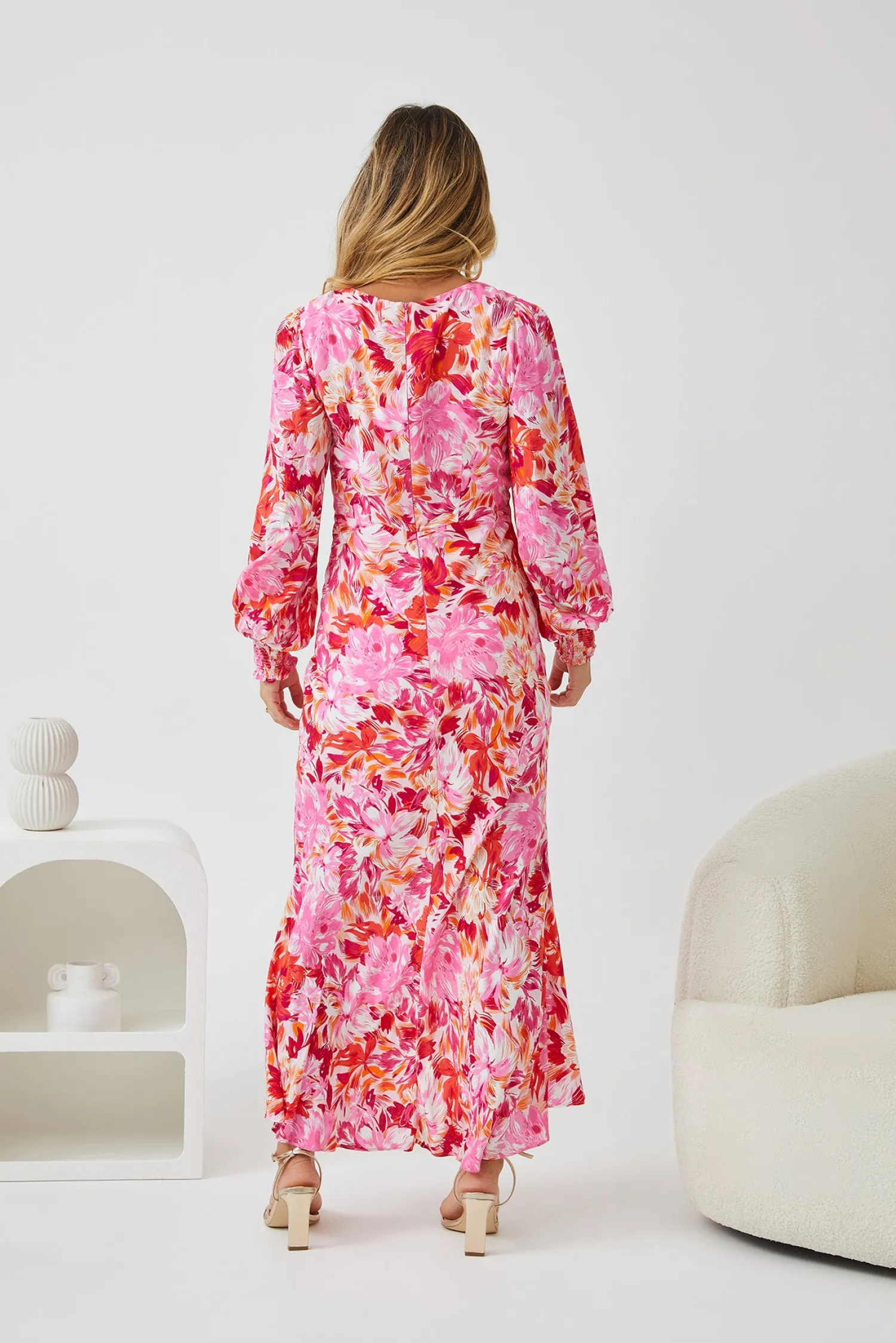 Hot Mallarey Dress - Multi Floral Floral Dresses|Long Sleeve Dresses
