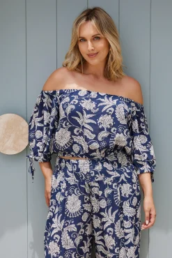 Hot Marinda Top - Black Mono Print Crop Tops|Crop Tops