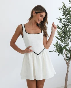 Hot Marrick Dress - White Multi Mini Dresses|Holiday Dresses