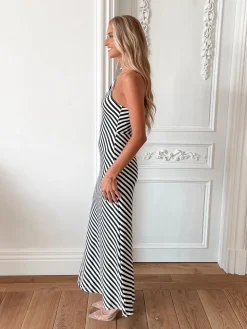 Hot Mckinley Dress - Black Stripe One Shoulder Dresses|Curve Dresses
