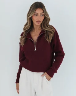 Best Merete Knit - Bordeaux Jumpers|Jumpers