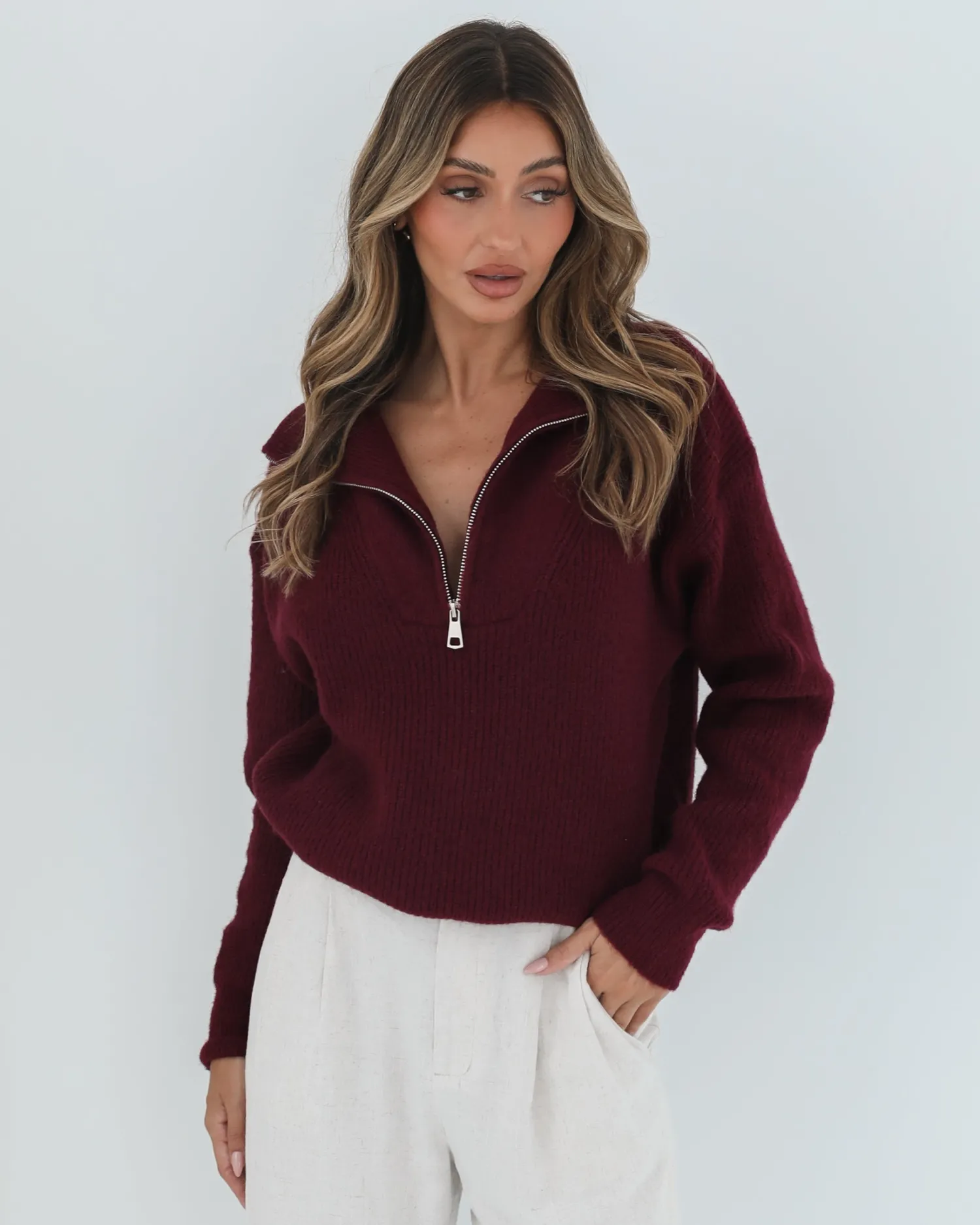 Best Merete Knit - Bordeaux Jumpers|Jumpers