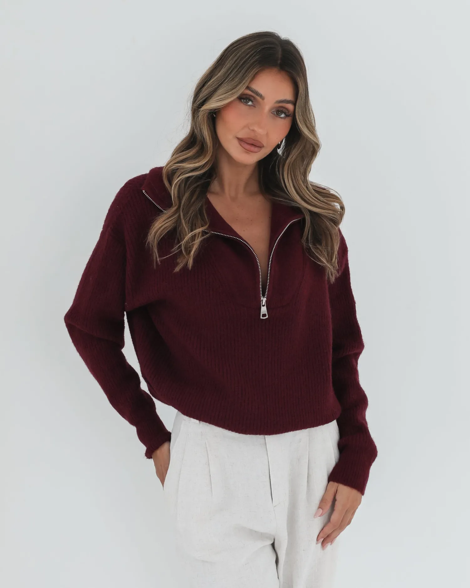 Best Merete Knit - Bordeaux Jumpers|Jumpers