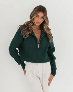 Merete Knit - Dark Green Jumpers|Jumpers