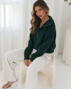 Merete Knit - Dark Green Jumpers|Jumpers