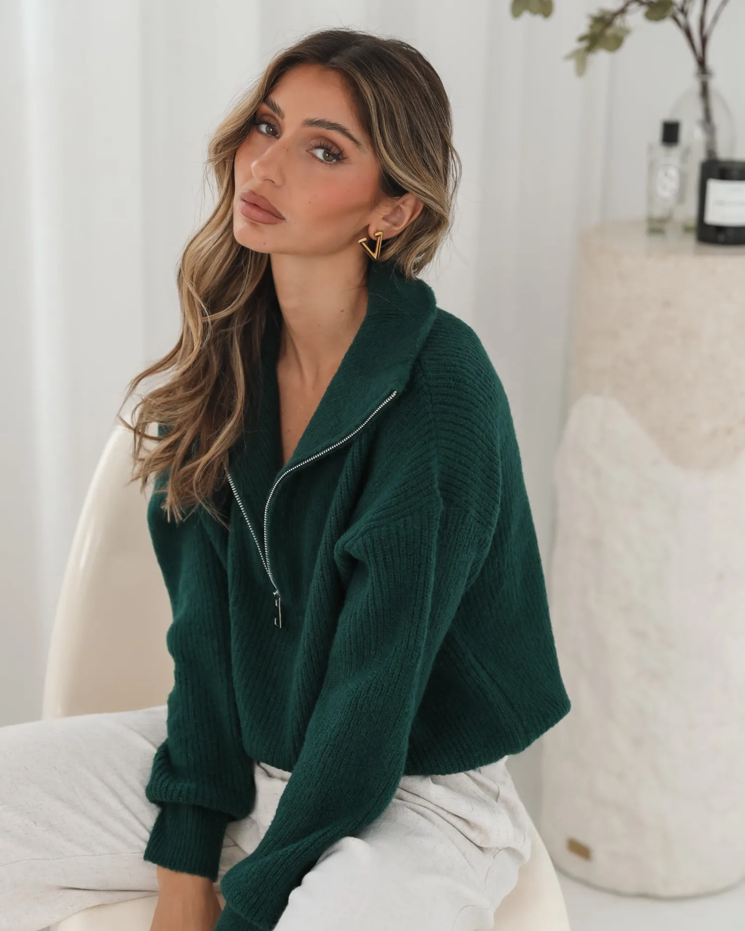 Merete Knit - Dark Green Jumpers|Jumpers