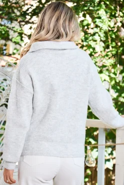 Outlet Merete Knit - Grey Jumpers|Jumpers