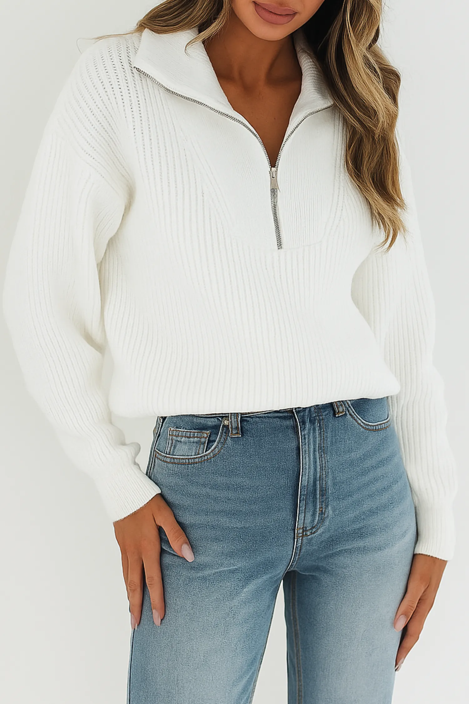 Sale Merete Knit - White Jumpers|Jumpers